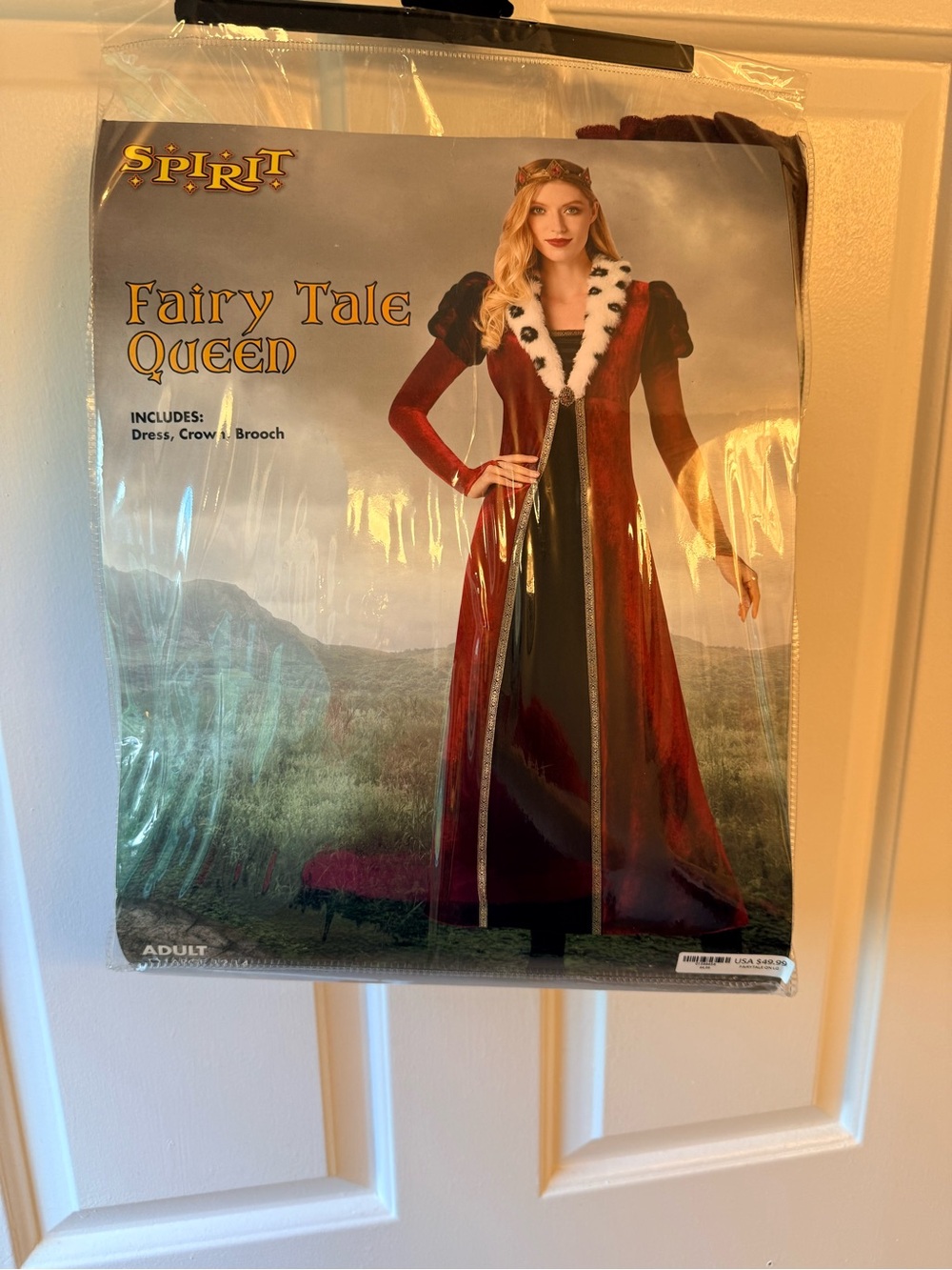 Spirit Halloween Fairy Tale Queen Adult Large Dress Crown Brooch Costume